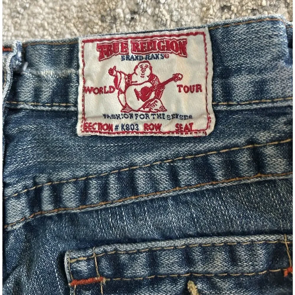 NWT VTG True Religion Girl’s Joey Denim Jeans Flare Twisted Inseam Size 8 Y2K